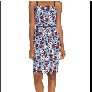 Adelyn Rae Harlow Lace Sheath Dress Blue And Wine